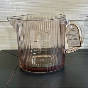 CWC Cook With Color Glass Measuring Cup 33oz ~ 4 Cups Brown Ribbed NEW
